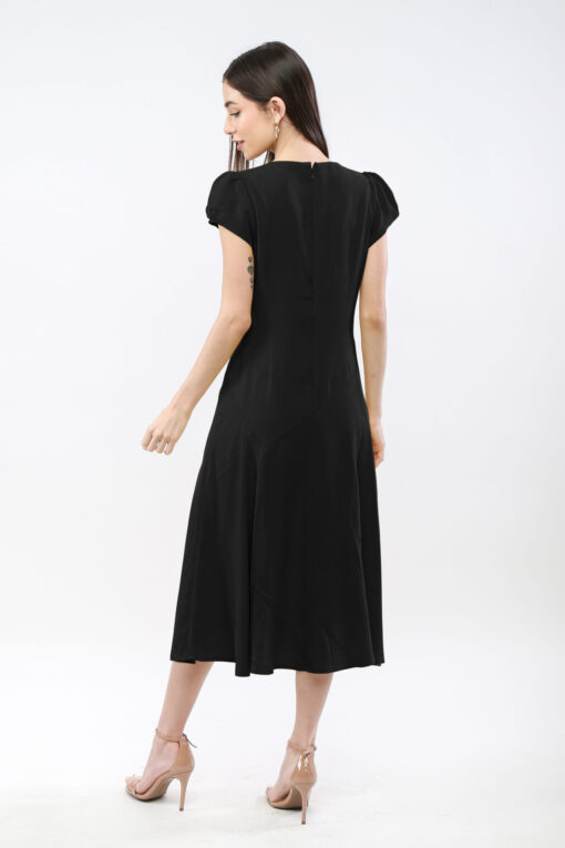 Puff-Sleeve Midi Dress - Image 5