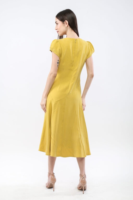 Puff-Sleeve Midi Dress - Image 2