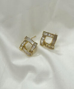 Gilded Square Earrings