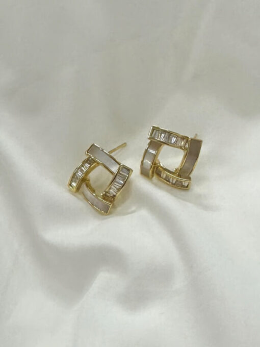Gilded Square Earrings